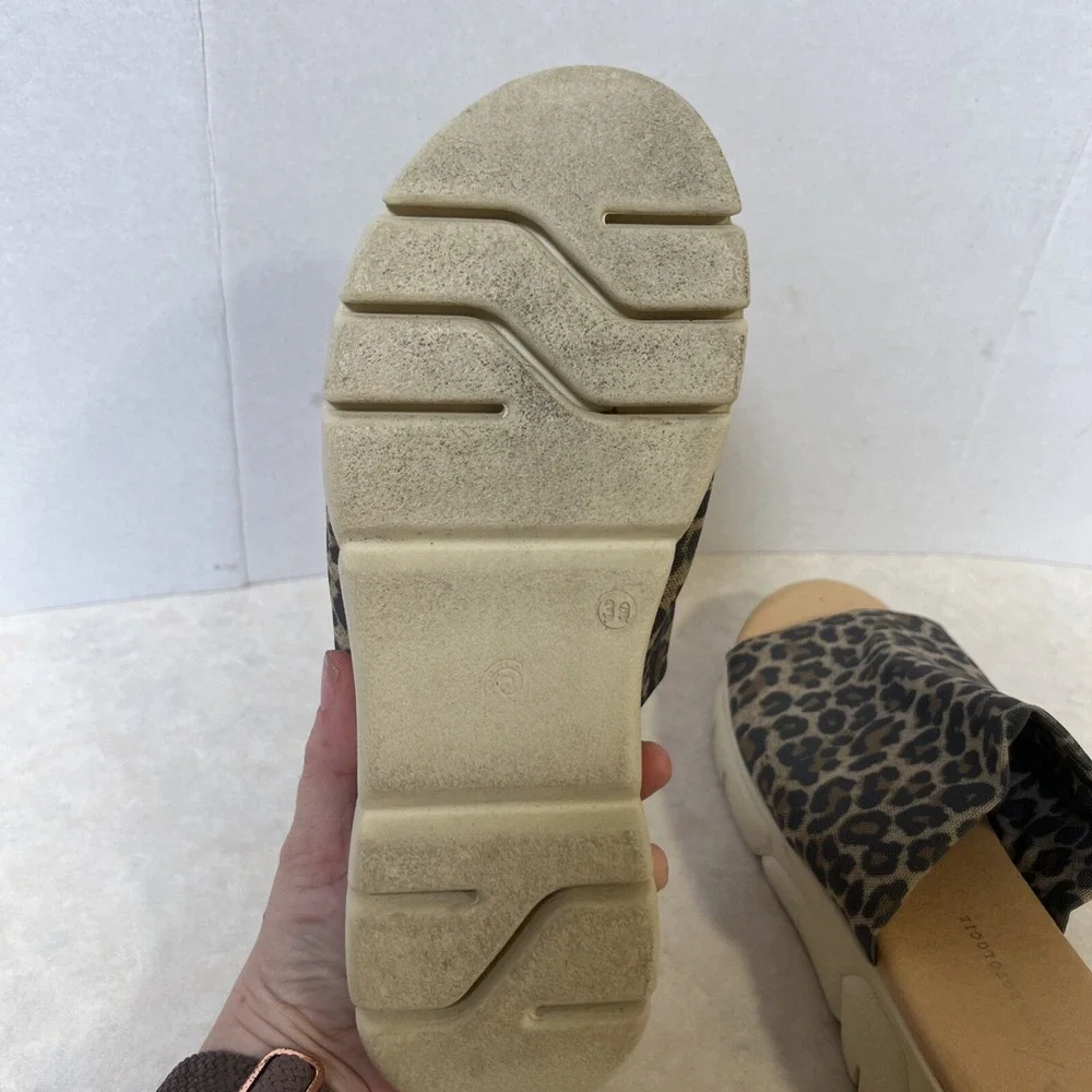 Anthropologie Platform Slides Cady Sport Animal Print Size 8